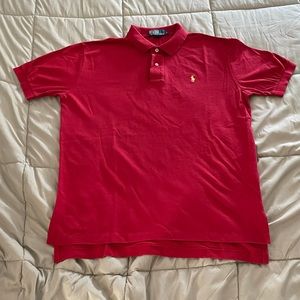 Polo Ralph Lauren red polo with gold pony size L